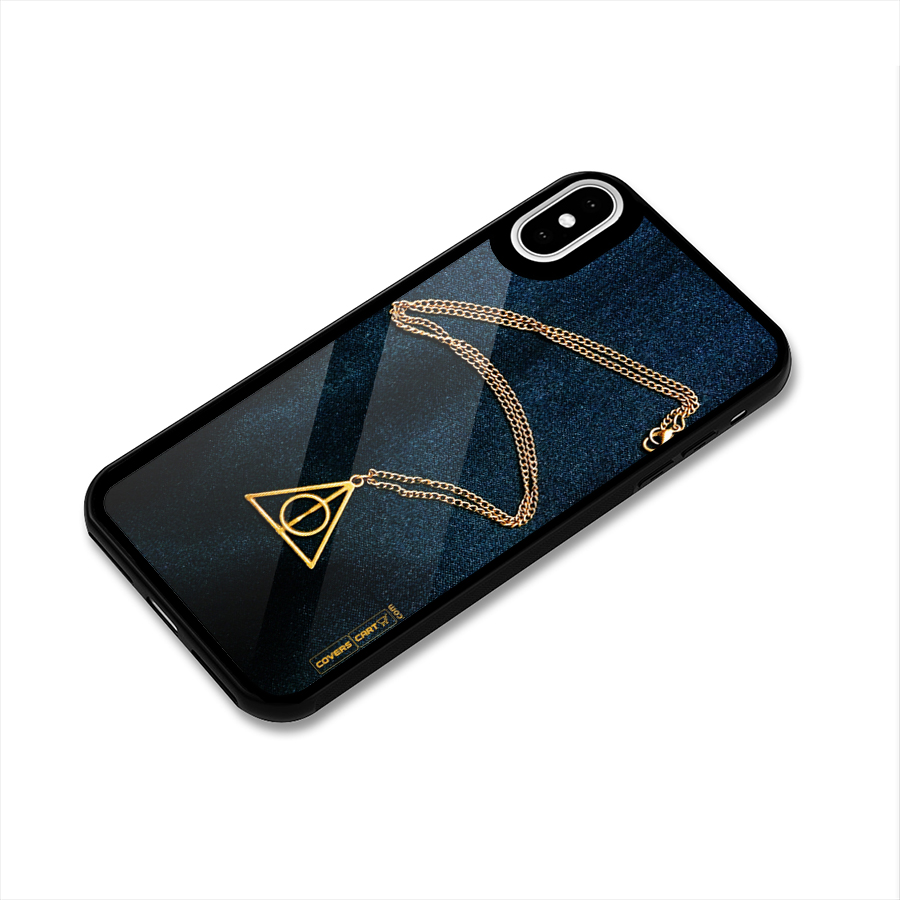 Golden Chain Glass Back Case for iPhone XS
