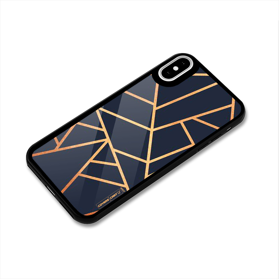 Golden Pattern Glass Back Case for iPhone XS