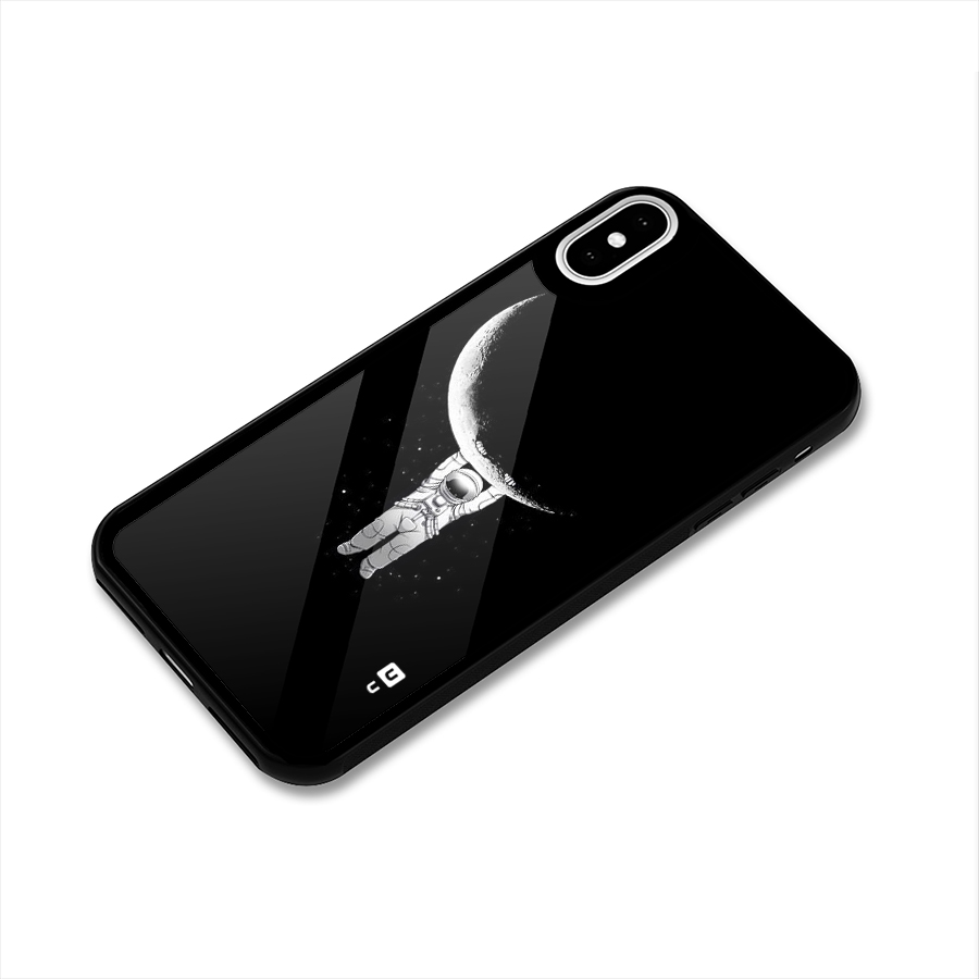 Hanging Astronaut Glass Back Case for iPhone XS
