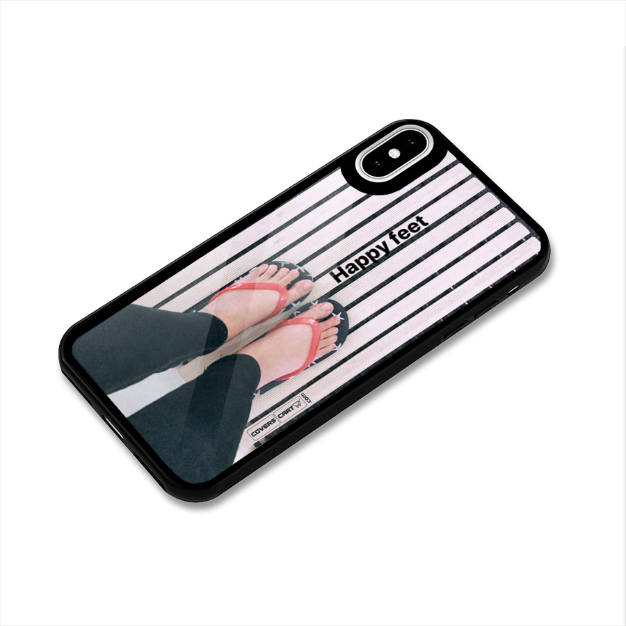 Happy Feet Glass Back Case for iPhone XS