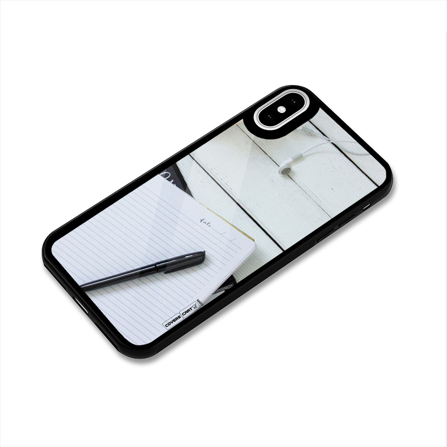 Headphones Notes Glass Back Case for iPhone XS