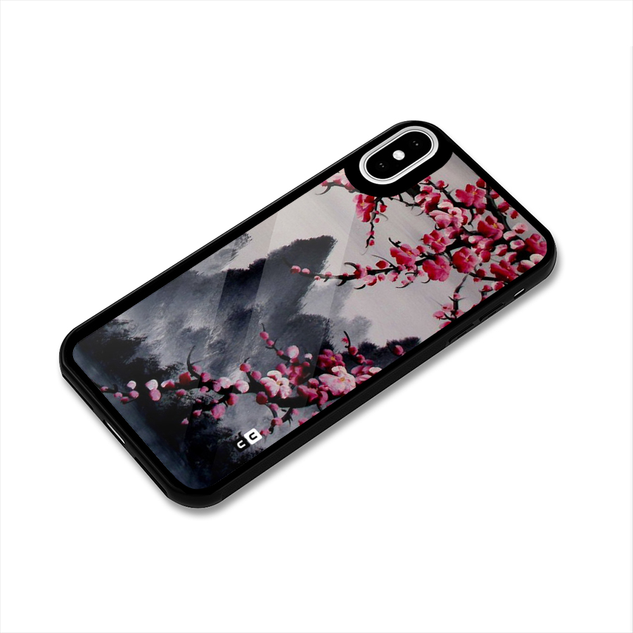 Hills And Blossoms Glass Back Case for iPhone XS