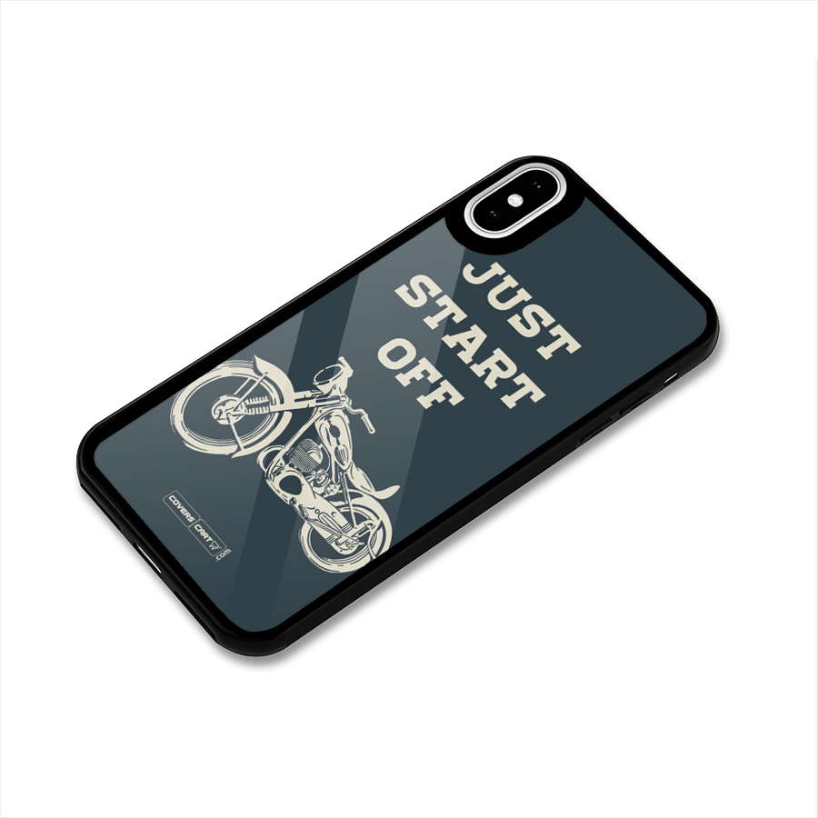 Just Start Off Glass Back Case for iPhone XS