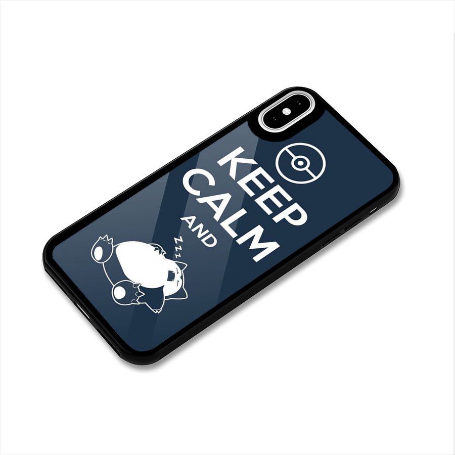 Keep Calm and Sleep Glass Back Case for iPhone XS