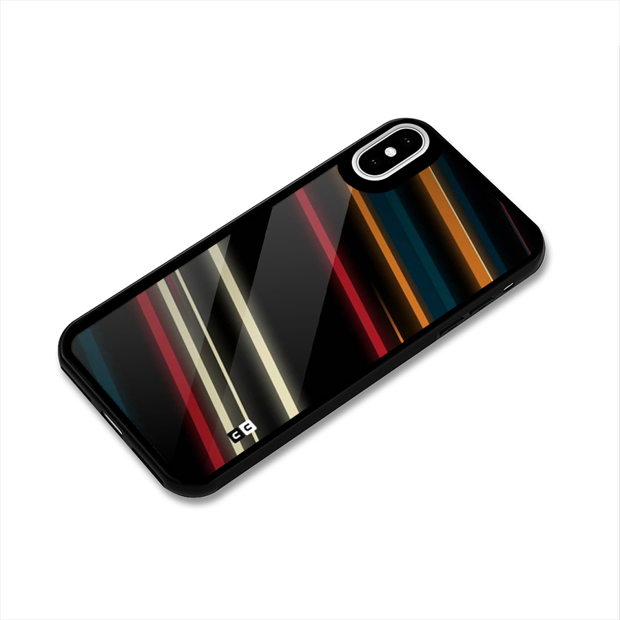 Light Diagonal Stripes Glass Back Case for iPhone XS