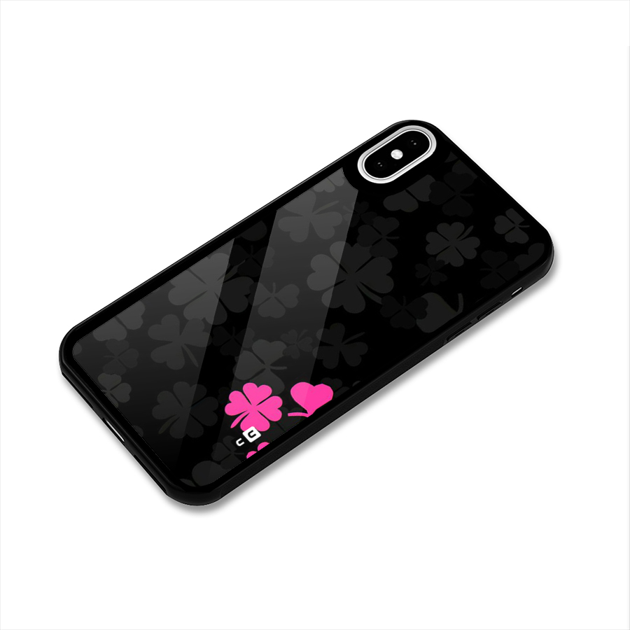 Little Pink Flower Glass Back Case for iPhone XS