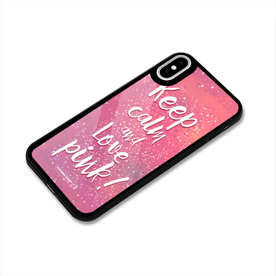 Love Pink Glass Back Case for iPhone XS