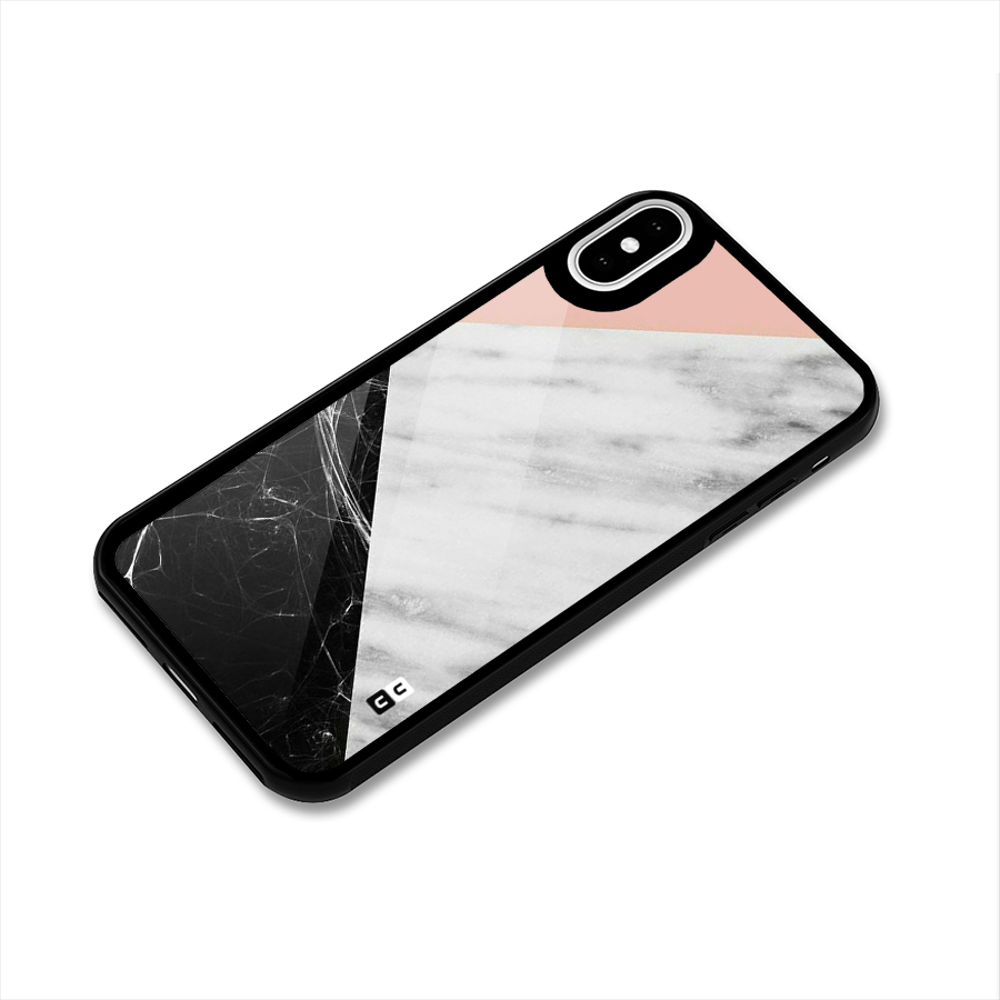 Marble Cuts Glass Back Case for iPhone XS