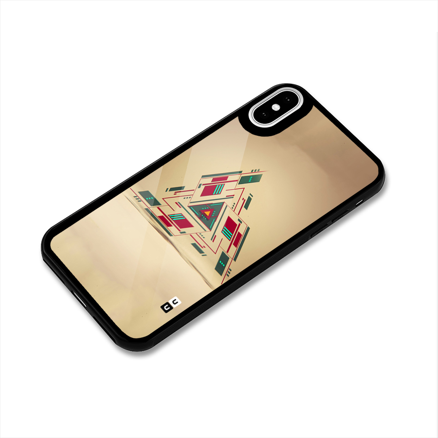 Maze Triangle Glass Back Case for iPhone XS