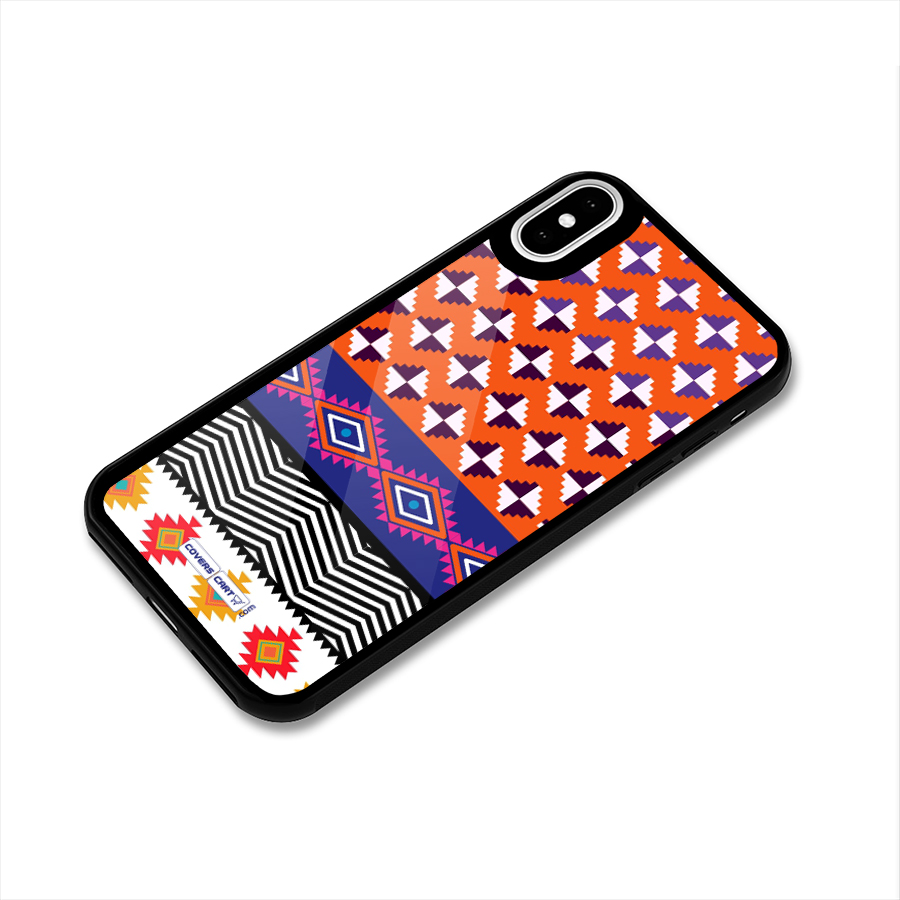 Mixed Pattern Aztec Glass Back Case for iPhone XS