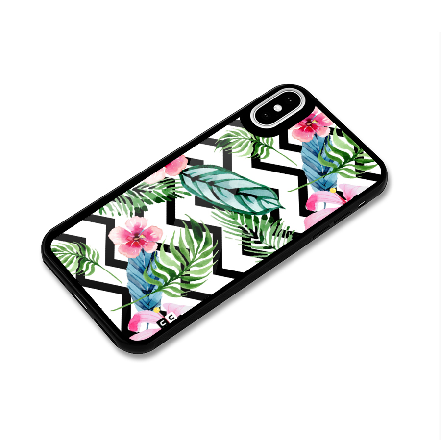 Modern Flowers Glass Back Case for iPhone XS