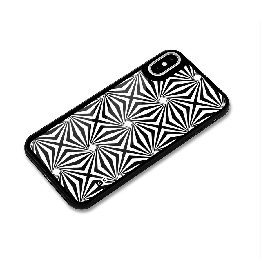 Monochromatic Swirls Glass Back Case for iPhone XS