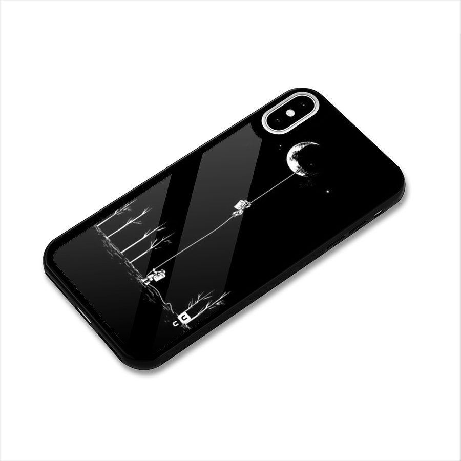 Moon Man Glass Back Case for iPhone XS