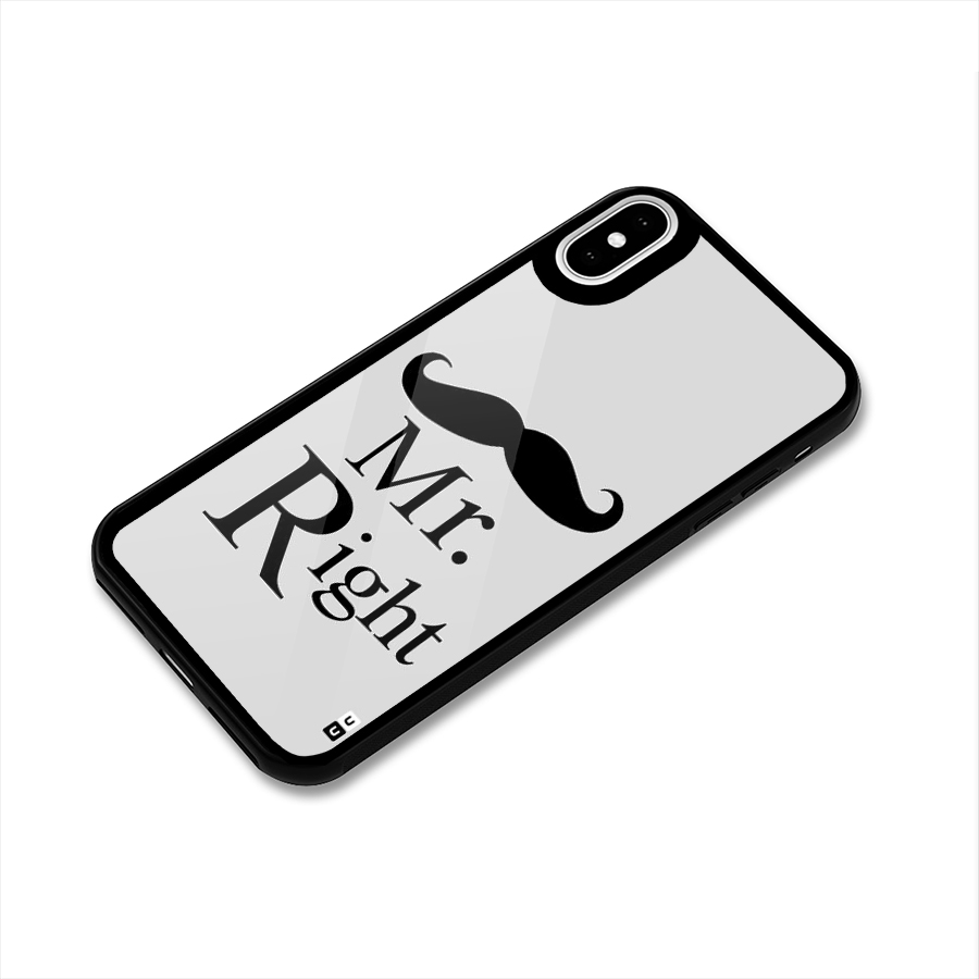 Mr. Right. Glass Back Case for iPhone XS