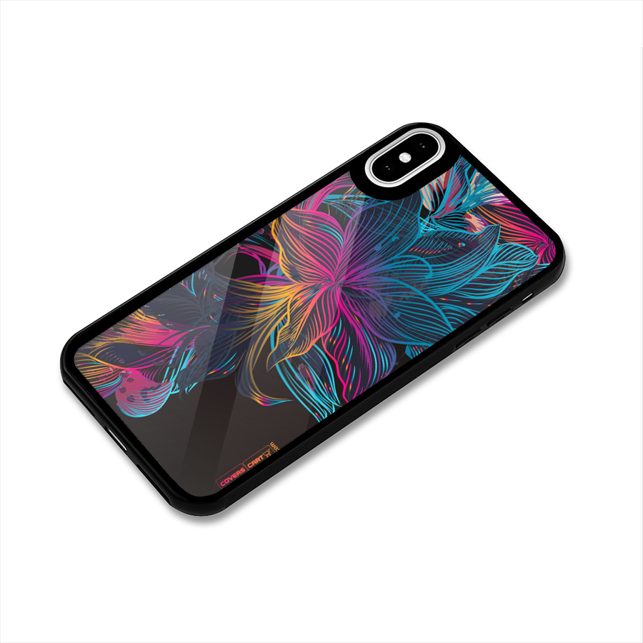 Multi-Colour Flowers Glass Back Case for iPhone XS