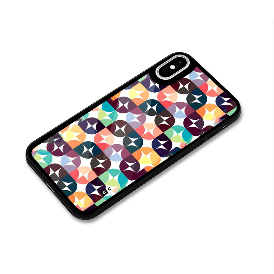 Multicolor Arc Glass Back Case for iPhone XS