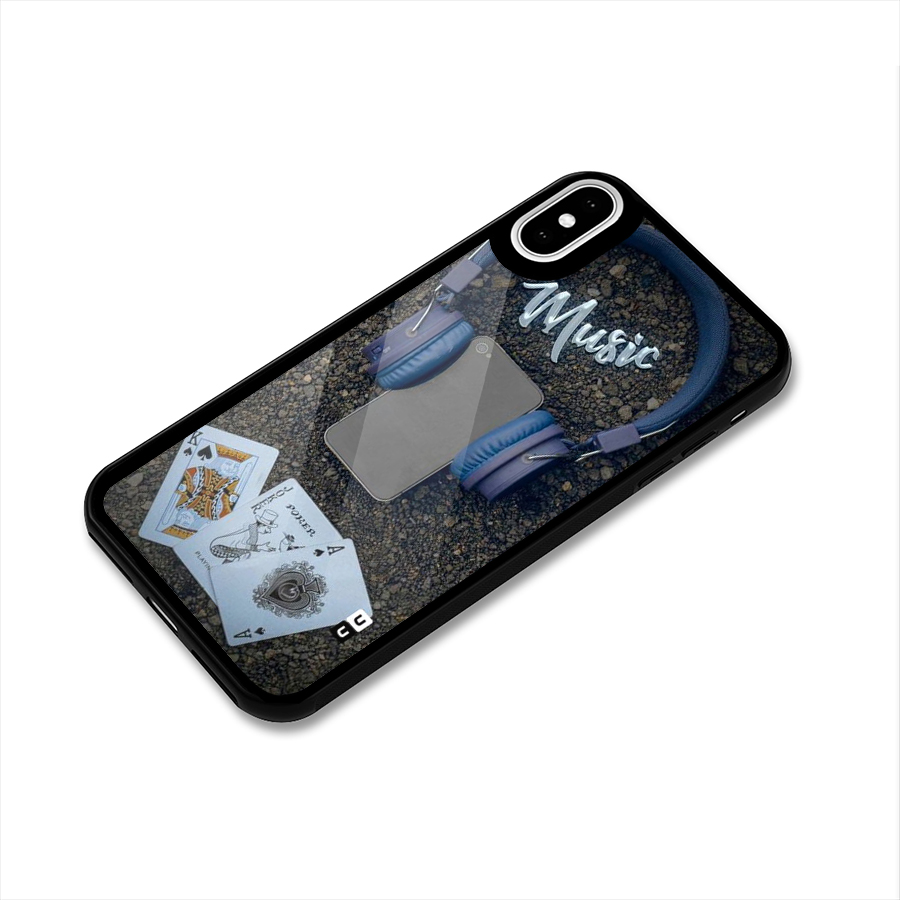 Music Power Cards Glass Back Case for iPhone XS