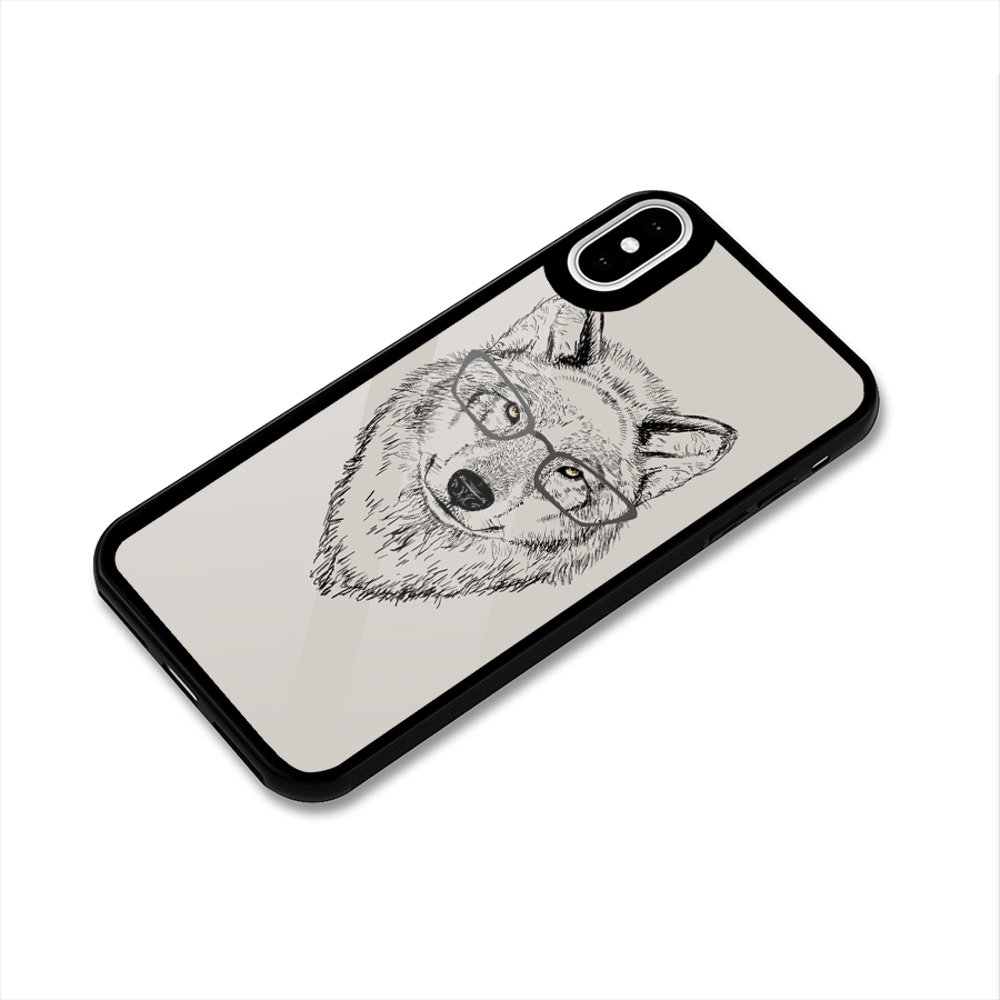 Nerdy Wolf Glass Back Case for iPhone XS