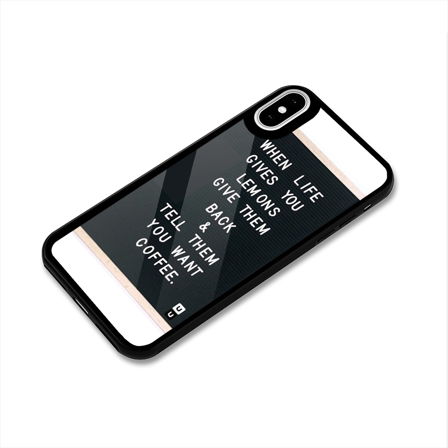 No Lemon Only Coffee Glass Back Case for iPhone XS