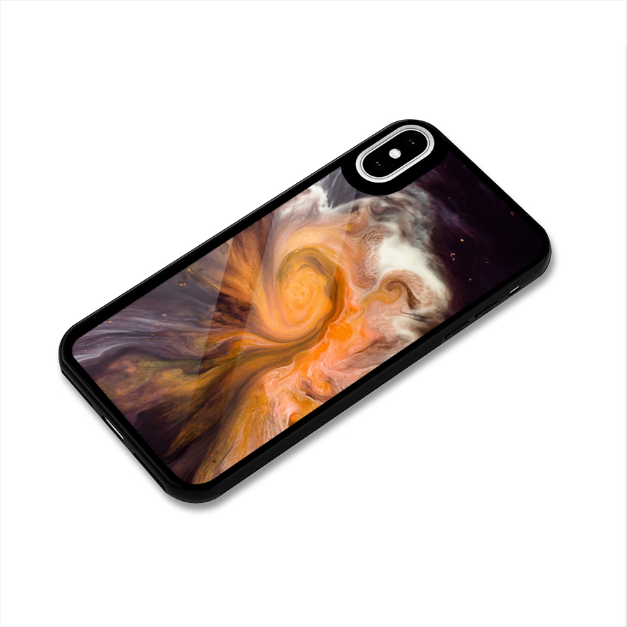 Orange Fusion Glass Back Case for iPhone XS