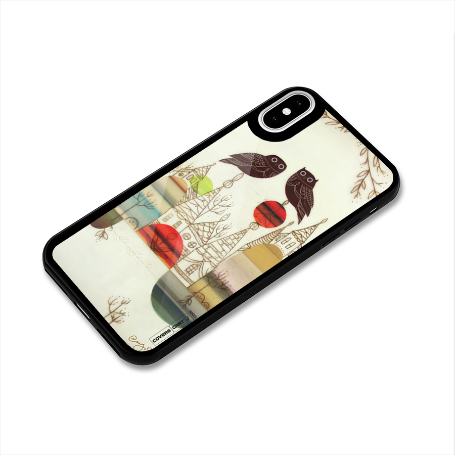 Owl Art Glass Back Case for iPhone XS
