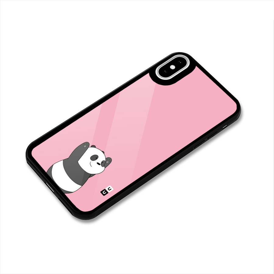 Panda Handsup Glass Back Case for iPhone XS