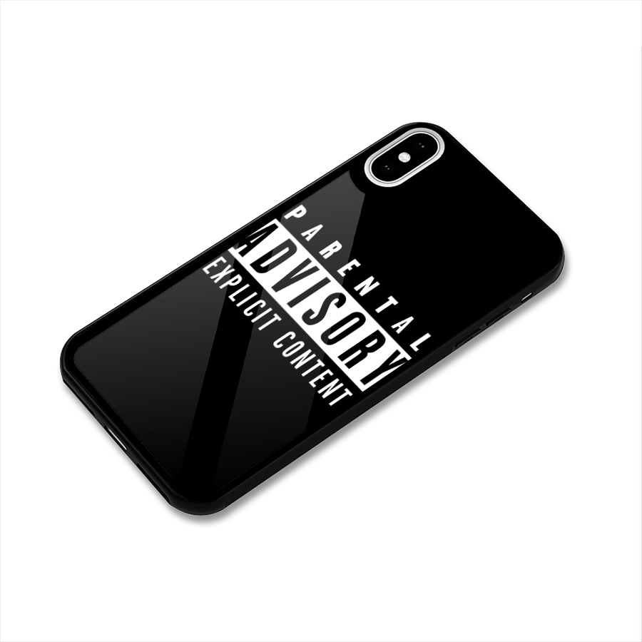 Parental Advisory Label Glass Back Case for iPhone XS