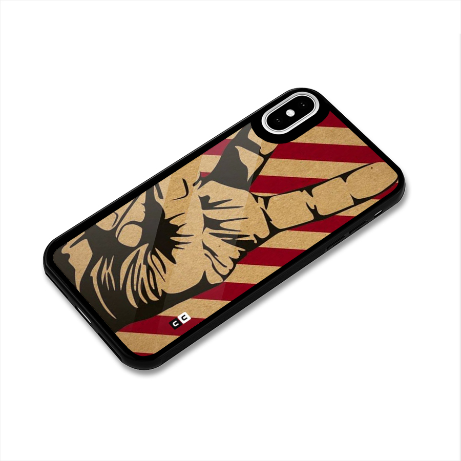 Peace Stripes Glass Back Case for iPhone XS