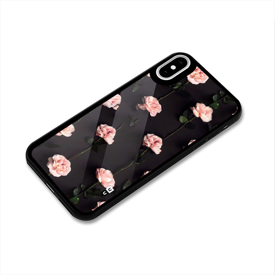 Pink Roses Glass Back Case for iPhone XS