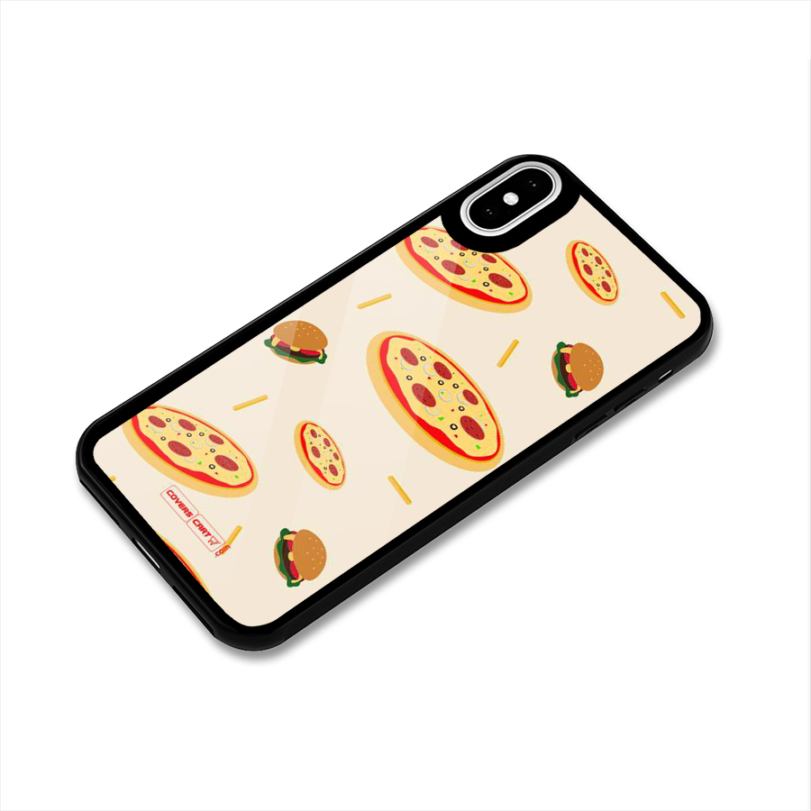 Pizza and Burger Love Glass Back Case for iPhone XS