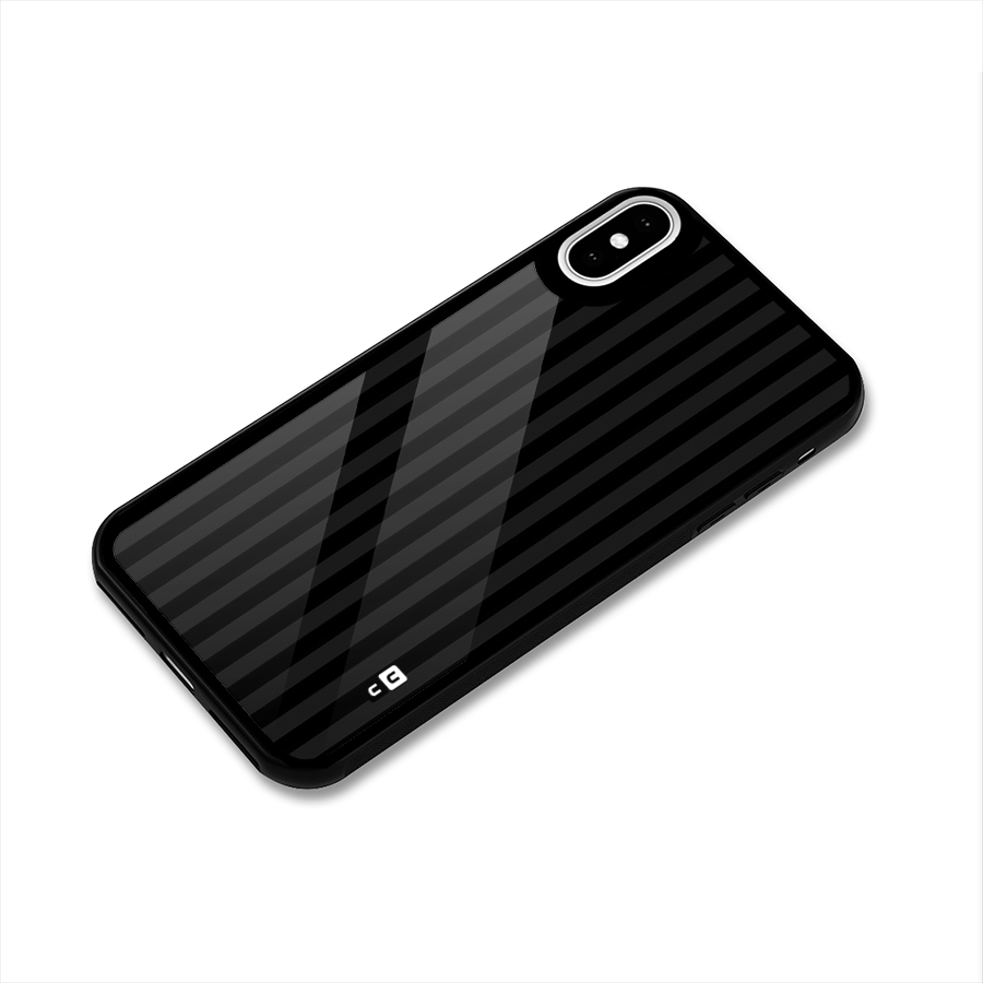 Pleasing Dark Stripes Glass Back Case for iPhone XS
