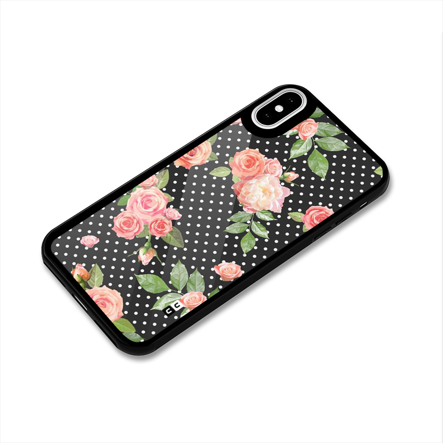 Polka Peach Glass Back Case for iPhone XS