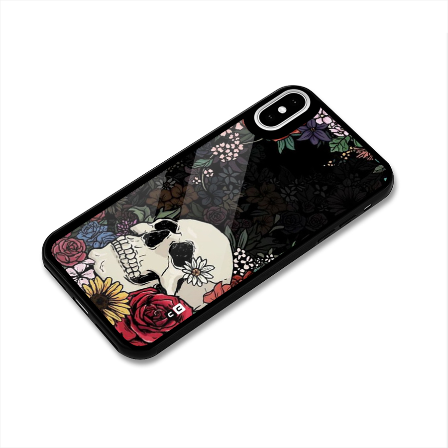 Pretty Skull Glass Back Case for iPhone XS