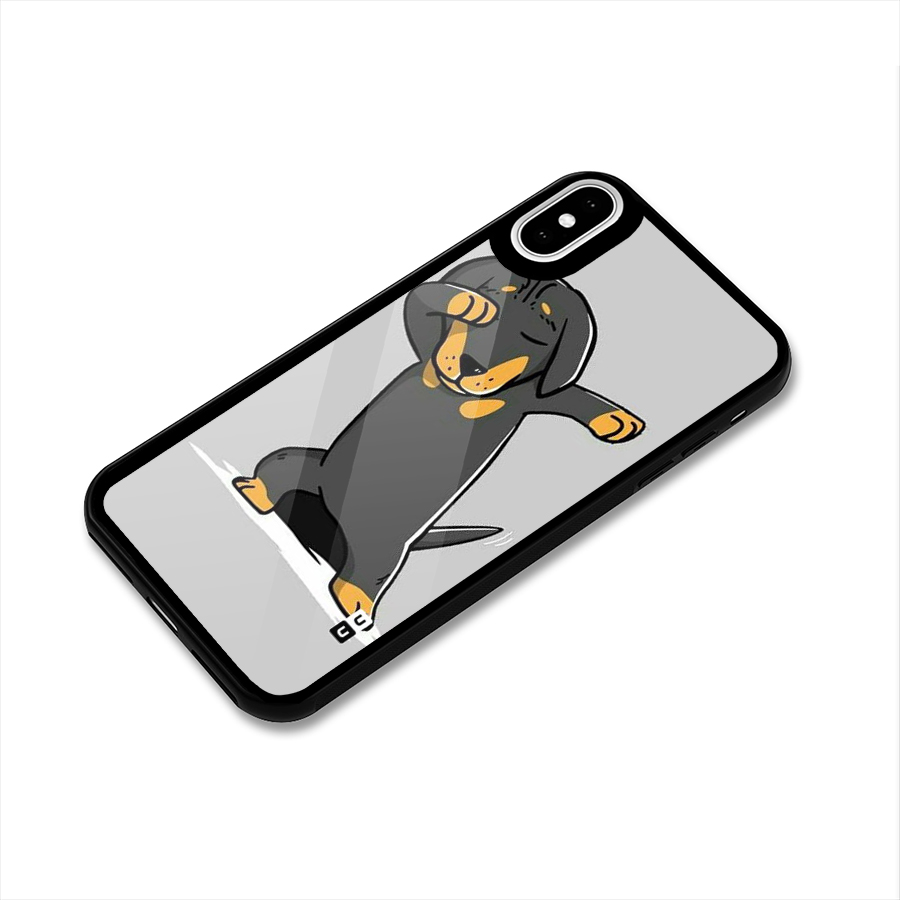 Puppy Dab Glass Back Case for iPhone XS