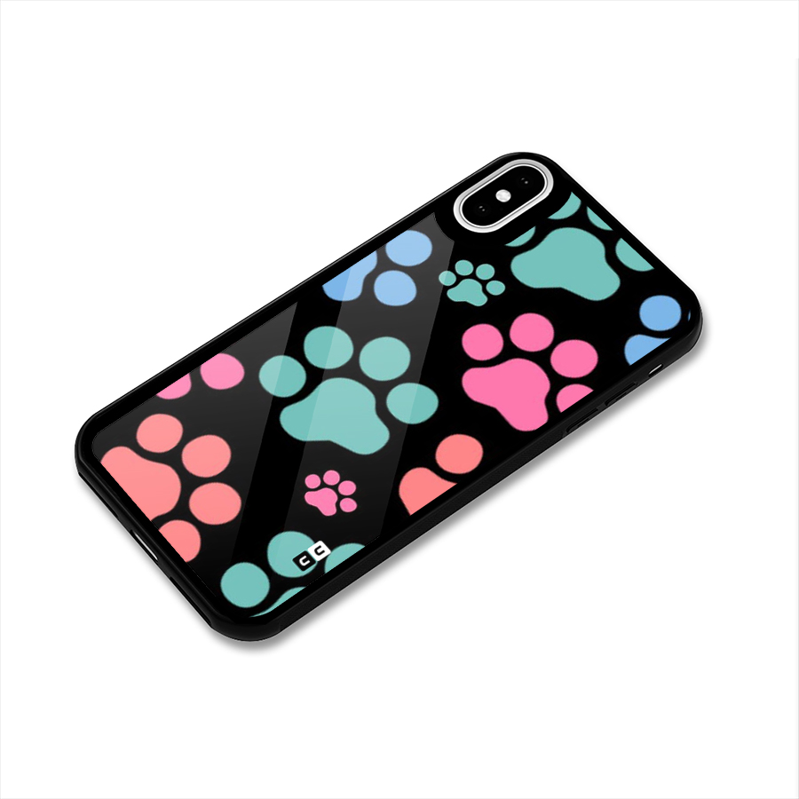 Puppy Paws Glass Back Case for iPhone XS