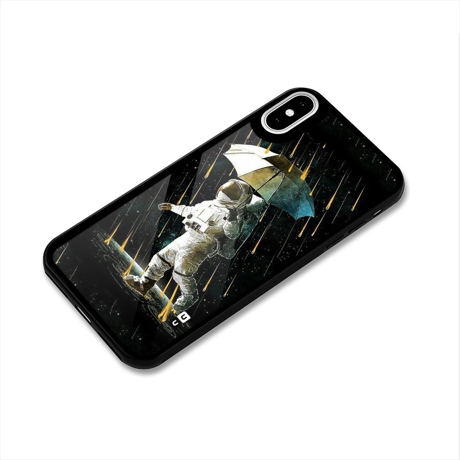 Rain Spaceman Glass Back Case for iPhone XS