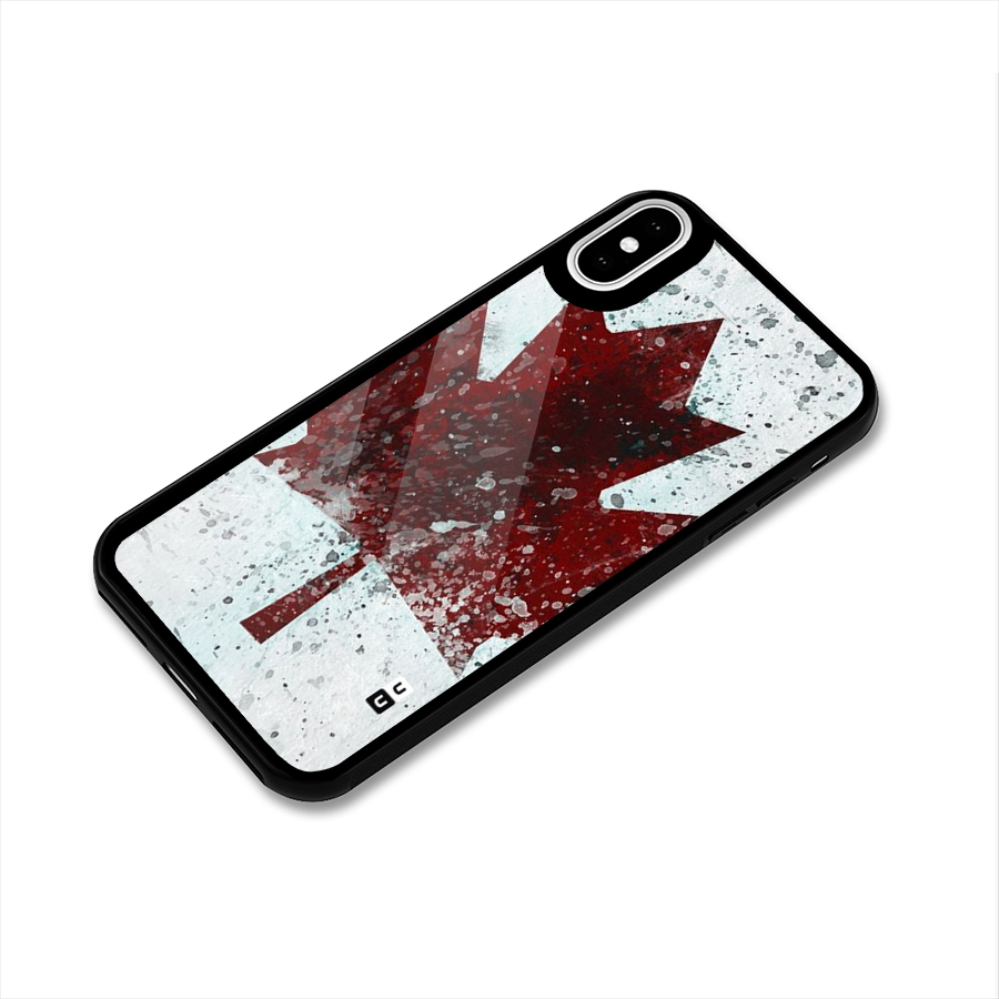 Red Maple Snow Glass Back Case for iPhone XS