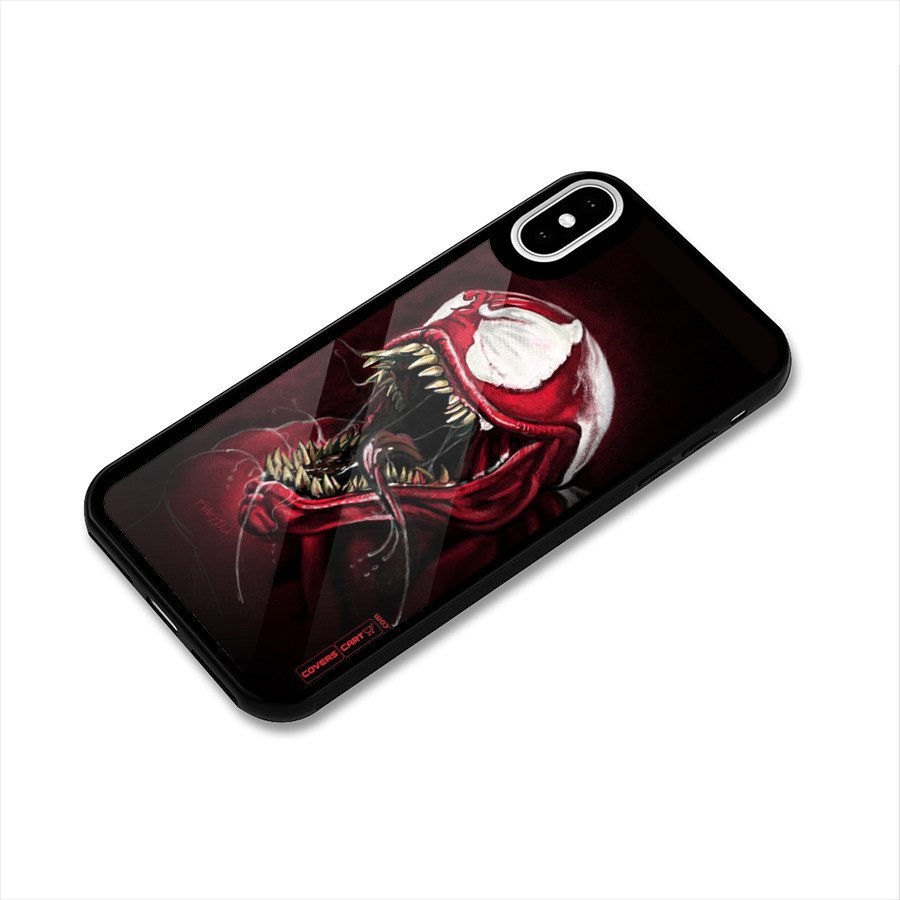 Red Venom Artwork Glass Back Case for iPhone XS