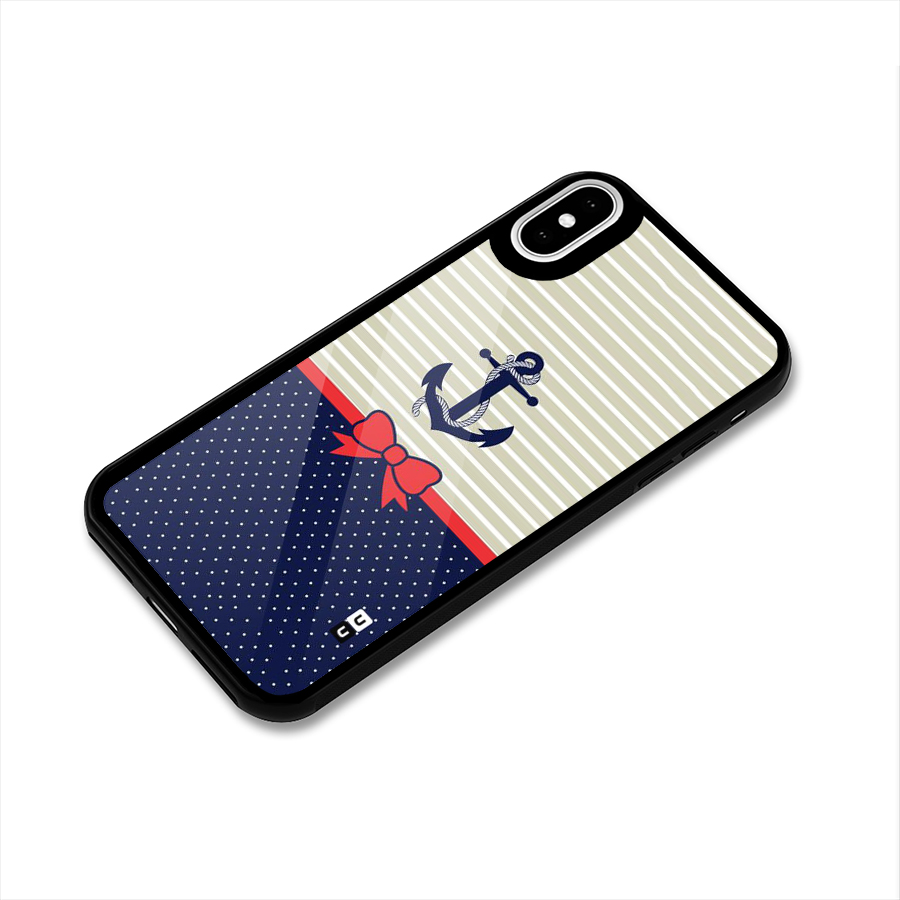 Ribbon Anchor Glass Back Case for iPhone XS