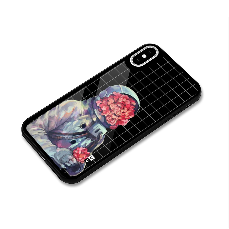 Robot Rose Glass Back Case for iPhone XS