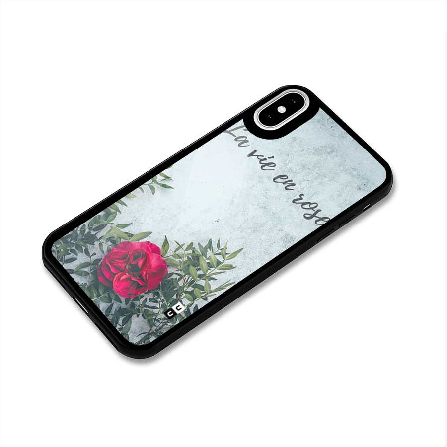Rose Life Glass Back Case for iPhone XS