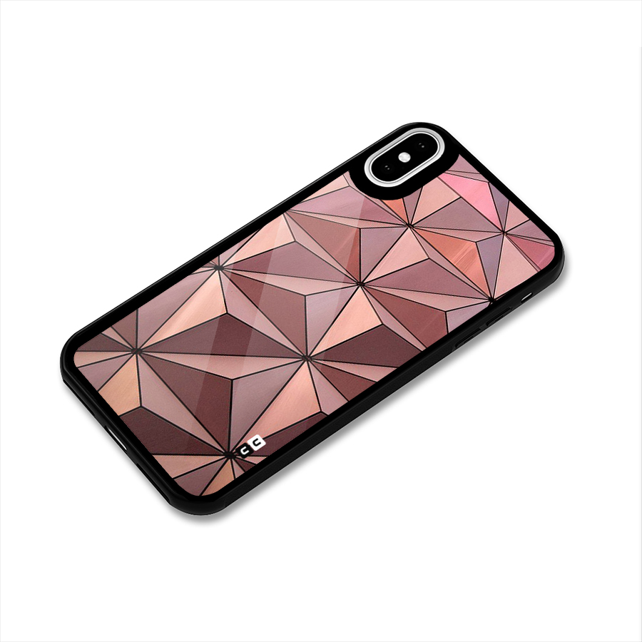 Rosegold Abstract Shapes Glass Back Case for iPhone XS