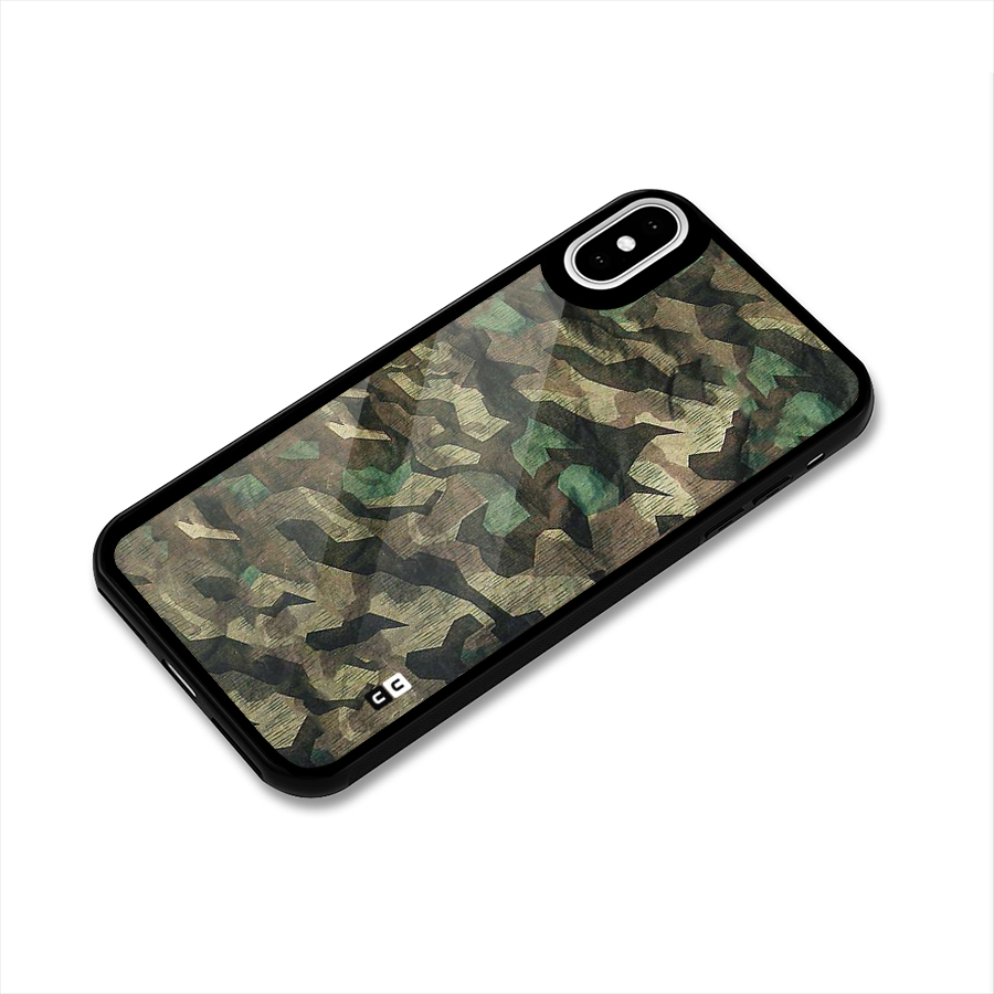 Rugged Army Glass Back Case for iPhone XS