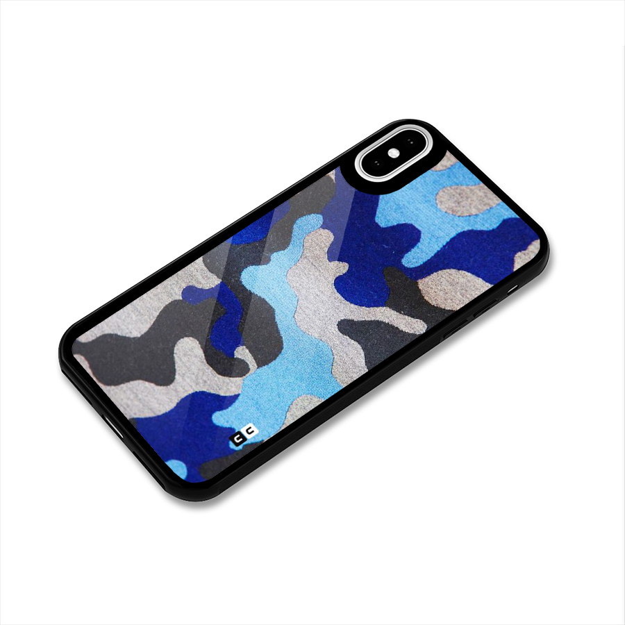 Rugged Camouflage Glass Back Case for iPhone XS