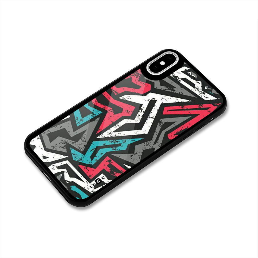 Rugged Strike Abstract Glass Back Case for iPhone XS