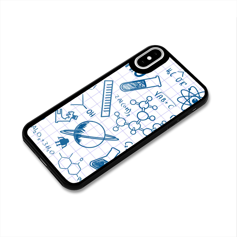 Science Notebook Glass Back Case for iPhone XS
