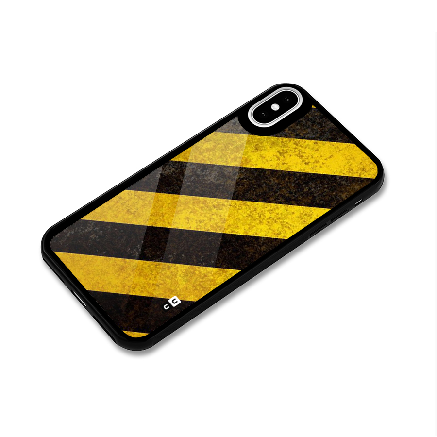Shaded Yellow Stripes Glass Back Case for iPhone XS