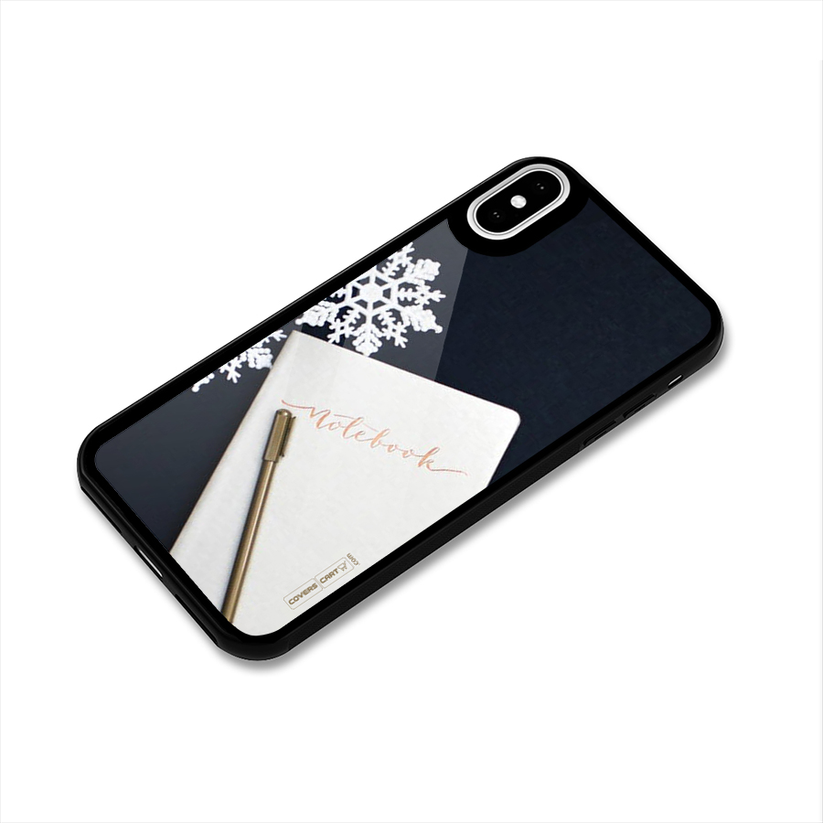 Snowflake Notebook Glass Back Case for iPhone XS