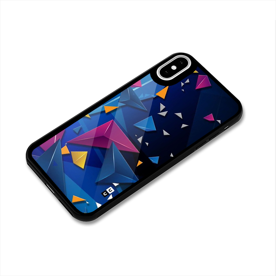 Space Colored Triangles Glass Back Case for iPhone XS