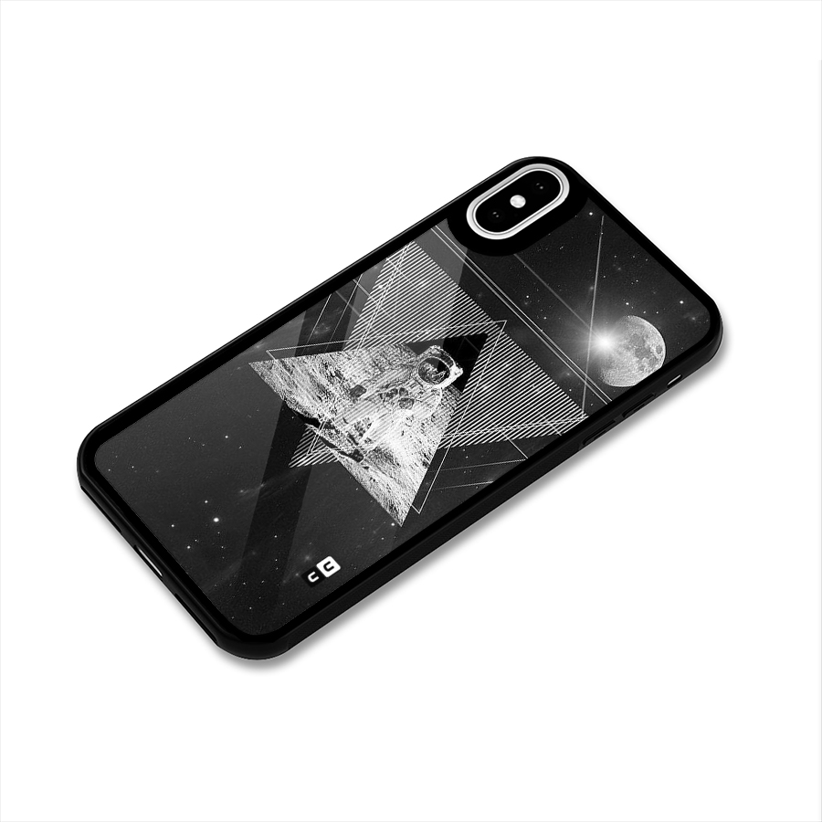 Space Triangle Abstract Glass Back Case for iPhone XS